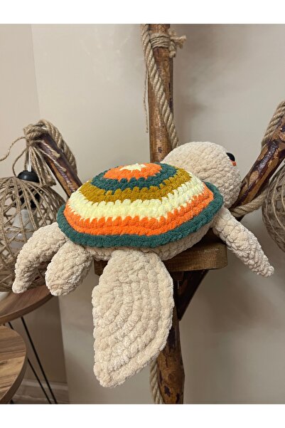 örgü Amigurumi kadife caretta kaplumbağa 36 cm