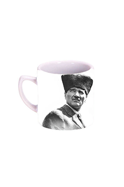 Mustafa Kemal Atatürk Desenli Türk Kahvesi Fincanı Tekli