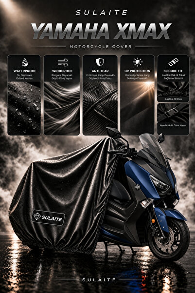 SULAITE Motosiklet Brandası YAMAHA XMAX Motor Brandası Su Geçirmez UV Koruma ...