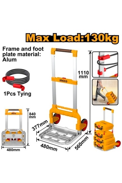 Ingco Πτυσσόμενο Καρότσι για Αρθρωτό Κουτί Αποθήκευσης HHWB 61201