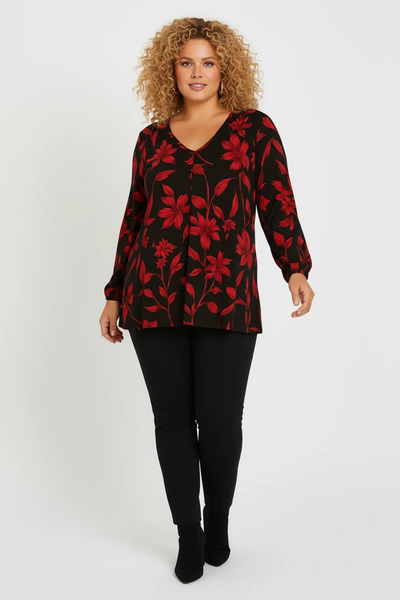 Shape Of You Floral Patterned Pleated Blouse