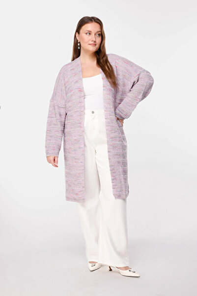 Shape Of You Striped Fine Texture Long Sleeve Knitwear Cardigan