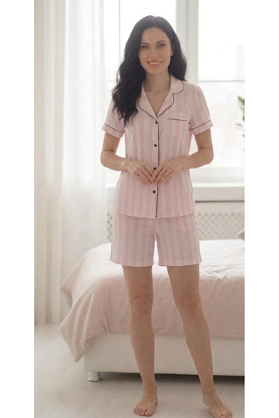 Bella Dossi Σετ γυναικείας πιτζάμας με κοντομάνικο πουκάμισο και σορτς με για...