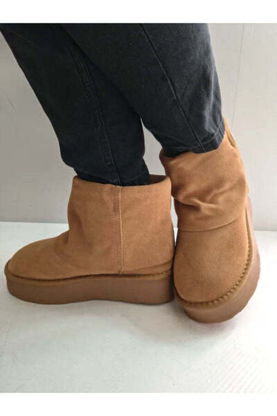 PASS Γυναικεία casual μποτάκια 870003B 04-I Καμηλό βελούδο - Καφέ, 39