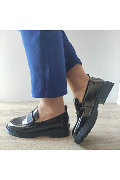 PASS Γυναικεία casual παπούτσια 400007 01-L ΜΑΥΡΗ ΛΑΚΑ - Μαύρο, 40