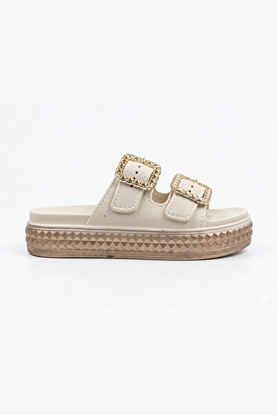 Ekonomik Ayakkabı Double Buckle Beach-Pool-Garden-Vacation-Daily Outdoor Stic...