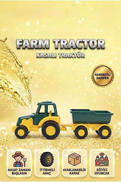 Tıfıl Toys Traktörlü ve Römorklü İttirmeli Eğitici Çiftlik Hayatı Temalı Oyun...