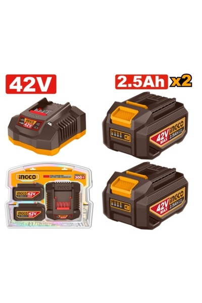 Ingco Σετ μπαταρίας 42 V 2.5 Ah με φορτιστή