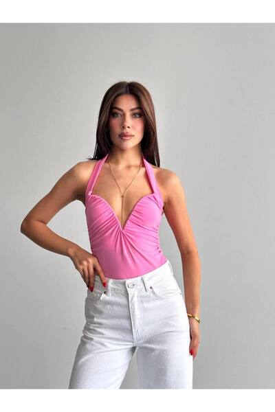 mrc Kadın Önü V Yaka Büzgülü Crop