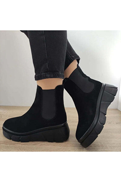 PERLLA Γυναικεία 3020-4 Μαύρα βελούδινα casual μποτάκια - Μαύρο, 39