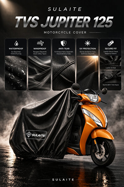 SULAITE Motosiklet Brandası TVS JUPİTER Motor Brandası Su Geçirmez UV Koruma ...