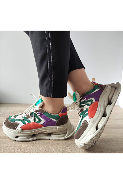 FRANCO GERARDO Γυναικεία αθλητικά παπούτσια 36899 ΚΑΦΕ + ΠΡΑΣΙΝΟ - 40, Καφέ +...