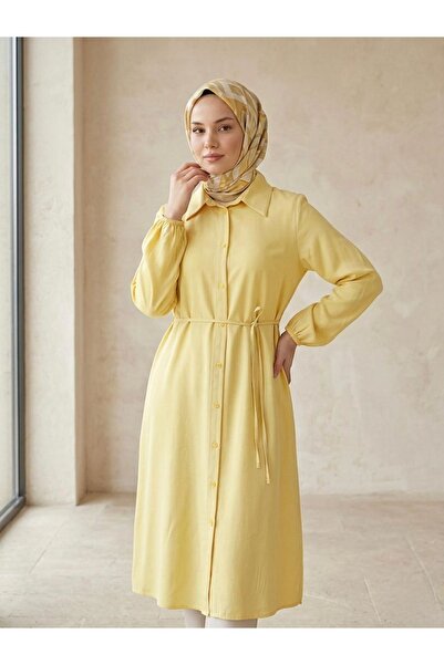 Lunsera Store Uzun Tensel Tunik-Sarı
