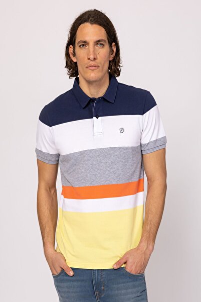 Heavy Tools Tricou polo bărbătesc din țesătură în dungi DOMINIC