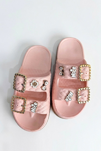 Ekonomik Ayakkabı Double Buckle Beach-Pool-Garden-Vacation-Daily Open-Toed Pi...