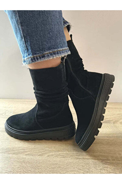 PASS Γυναικεία casual μποτάκια 870033B 01-I ΜΑΥΡΟ ΒΕΛΟΥΔΟ - Μαύρο, 36