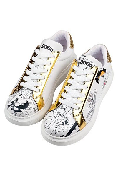 Dogo Γυναικεία Vegan Δερμάτινα Λευκά Sneakers - Warner Bros Bugs Bunny Looney...