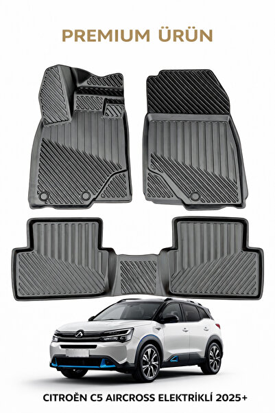 Black Gold Citroen C5 Aircross Elektrikli 2025+ 3D Havuzlu Oto Paspas TPE Tam...