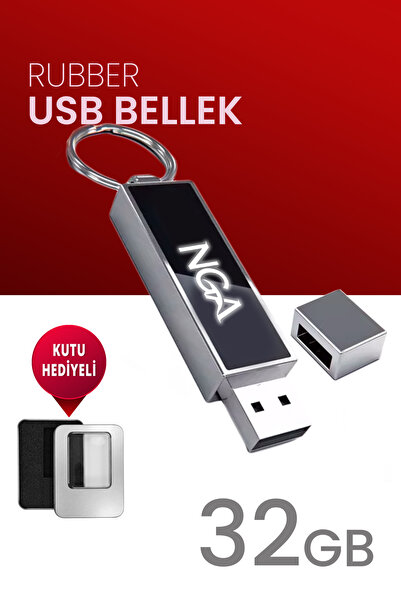 NGA 32 GB Rubber Işıklı Usb Bellek Metal Gövde Güvenli USB Memory - Flash Drive
