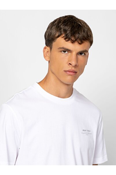 Heavy Tools Tricou bărbătesc cu mânecă scurtă MUWLO ALB M