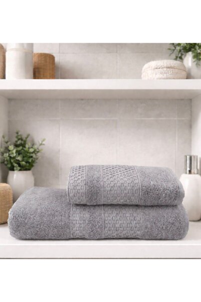 MYSOFTHOME طقم مناشف حمام قطنية مكون من قطعتين مقاس كبير / 90 × 150 سم - منشف...