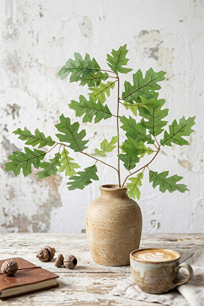 Yapay Çiçek Deposu Yapay Arbori Çınar Yaprağı Dalı 60 cm Yeşil