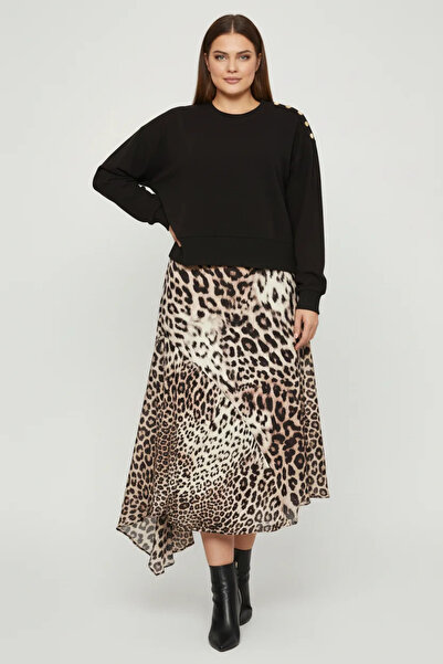 Shape Of You Μίντι φόρεμα με λεοπάρ στάμπα