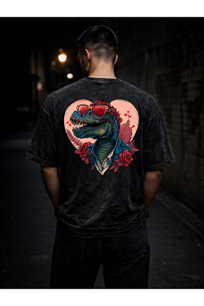 FREAK T-SHIRT Unisex Oversize Πλυμένο Μαύρο T-Shirt – Σχέδιο Streetwear με Γο...