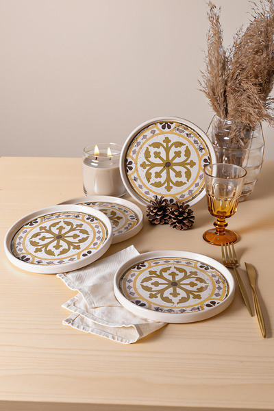 Keramika Διαχρονικό Καφέ Στοιβαζόμενο Πιάτο Ζυμαρικών 21 εκ. 4 Τεμάχια 21972