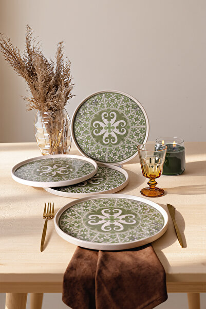 Keramika Διαχρονικό Πράσινο Στοιβαζόμενο Πιάτο Σερβιρίσματος 27 εκ. 4 Τεμάχια...