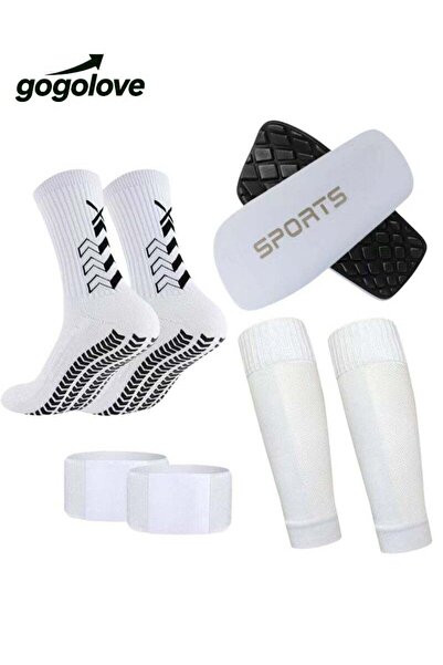 gogolove Football Four piece Set Skidproof Soccer Socks Nylon Pocket Shin Gua...