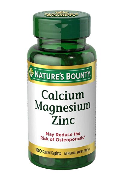 Nature's Bounty Calcium, Magnesium, Zinc Caplets 100'S