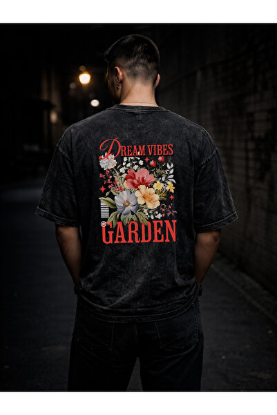 FREAK T-SHIRT Unisex Oversize Πλυμένο Μαύρο T-Shirt – Σχέδιο Streetwear με Γο...