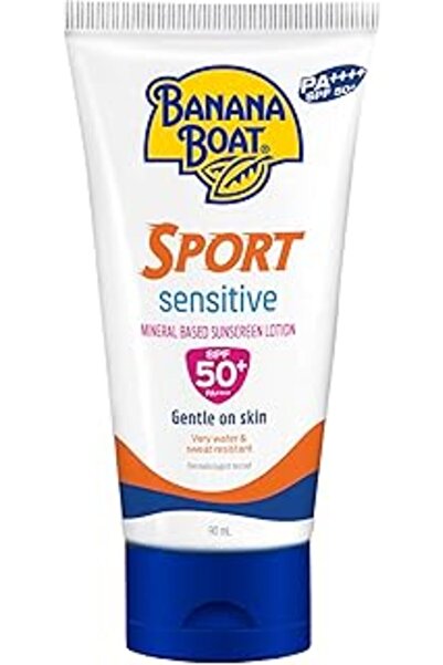 Banana Boat بي بوت سبورت سينسيتيف عامل حماية من الشمس 50 90 مل # 1074