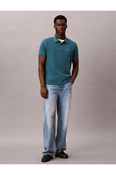 Calvin Klein Men's Ss Monogram Detailed Pique Polo Collar T-Shirt