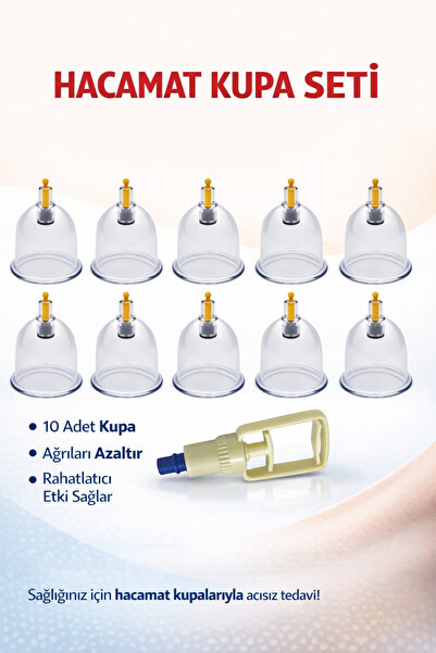 Herbliss 10 Adet 6 Cm Hacamat Masaj Kupası Ve Hacamat Masaj Pompası, Hacamat ...