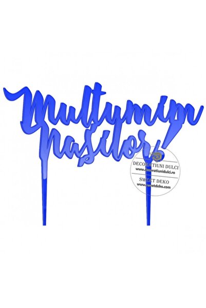 Decoratiuni Dulci Topper multumim nasilor, plexi - Albastru