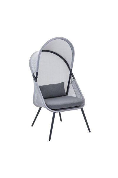 jumi Πτυσσόμενη καρέκλα με σκίαστρο – ατσάλινη, μαύρη/γκρι, εργονομικός σχεδι...