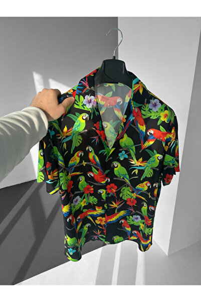 NO1 KONSEPT Πουκάμισο Efil Alaçatı με σχέδιο παπαγάλου