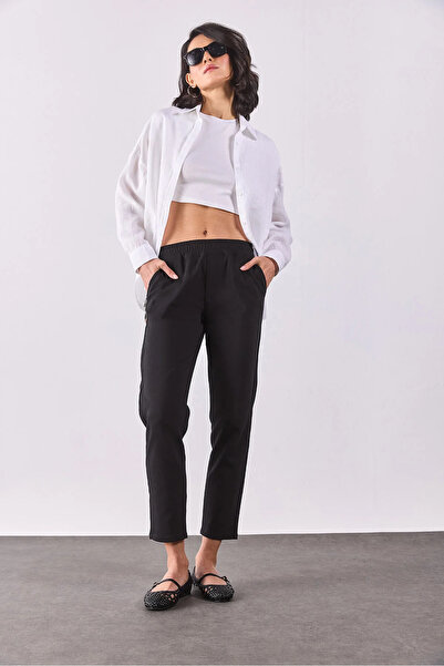 VENA Alian Smart Trousers with Elastic Waist - Black