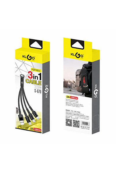 AT Performance Καλώδιο 3-σε-1 KLGO S-670 USB – Type-C, Micro USB & Lightning,...