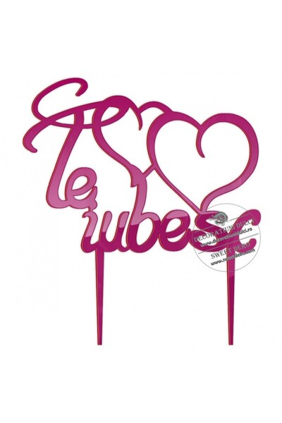 Decoratiuni Dulci Διακοσμητικό πλεξιγκλάς Te iubesc - Ματζέντα