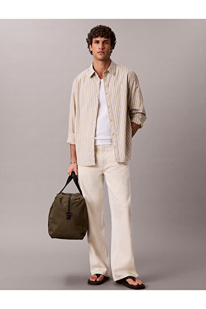 Calvin Klein Erkek Stripe Washed Poplin Relaxed Fit Gömlek