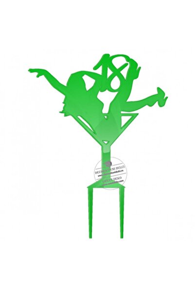 Decoratiuni Dulci Πολυεπίπεδο ποτήρι μαρτίνι από πλεξιγκλάς, μεγάλο, πράσινο.