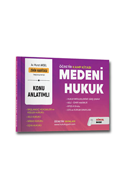 hukuk öğretir medeni hukuk konu anlatımlı kamp kitabı