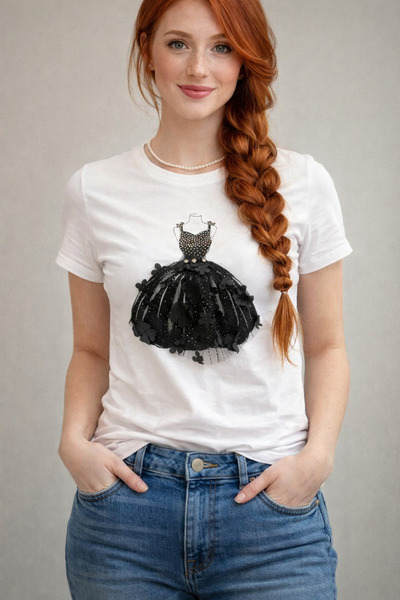 OEM Γυναικείο μπλουζάκι με απλικέ φορέματος Umma