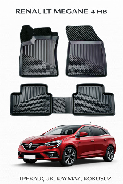 Black Gold Renault Megane 4 Hatchback 3D Havuzlu Oto Paspas TPE Tam Uyumlu