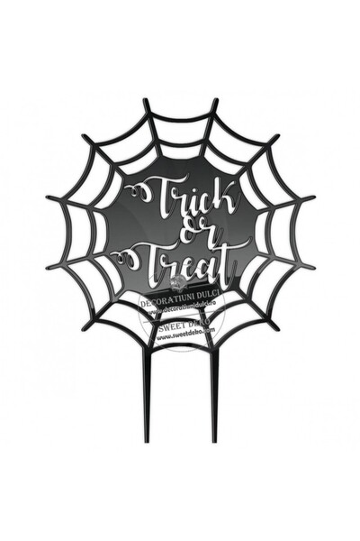 Decoratiuni Dulci Διακοσμητικό Halloween  "Trick or Treat ", πλεξιγκλάς - Μαύρο