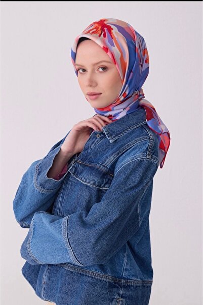 Belli Pink Flower Pattern 100% Twill Silk Scarf