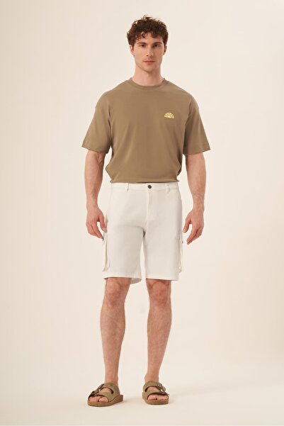 Whitefin Men's Cotton Pocket Shorts White